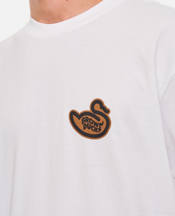 Carhartt WIP T-SHIRT IN COTONE BROWN DUCKS Nuova