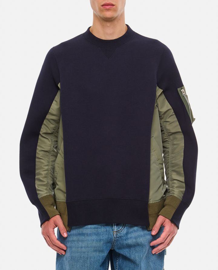 Sacai FELPA GIROCOLLO COTONE E NYLON Moda