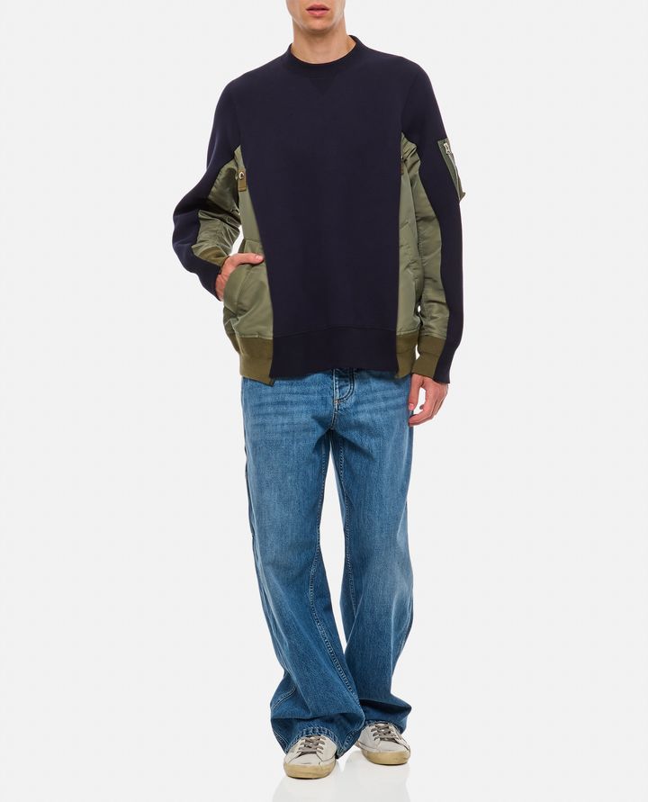 Sacai FELPA GIROCOLLO COTONE E NYLON Moda