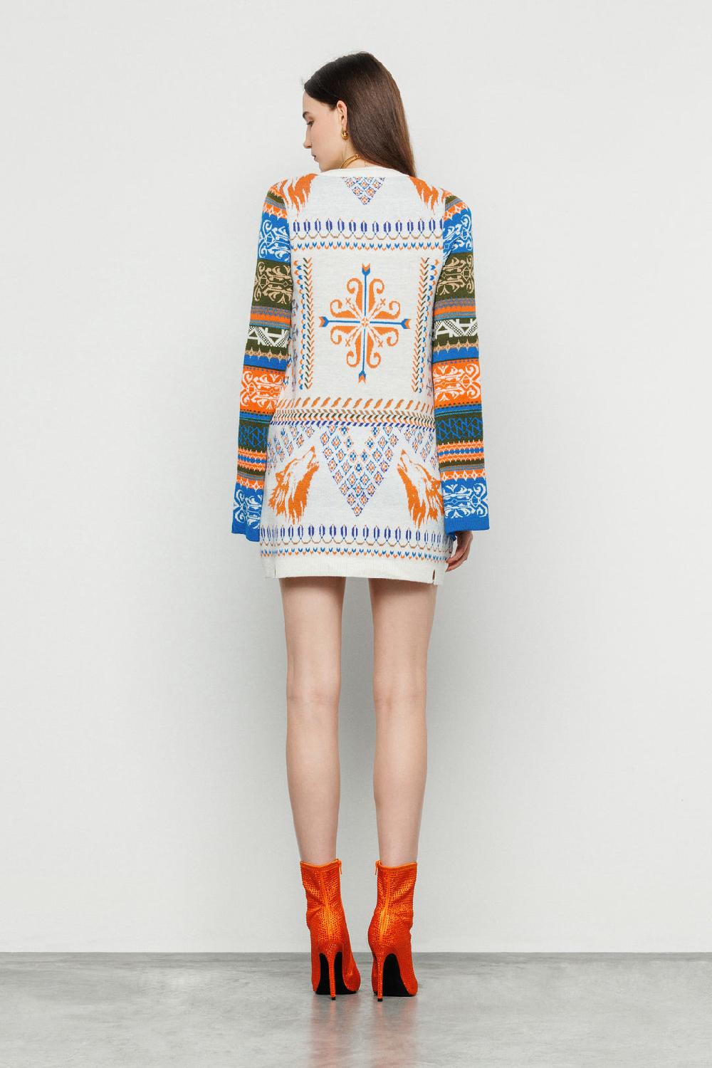 Akep ABITO CORTO AKEP IN TESSUTO JACQUARD CON SCOLLO A V Consegna Veloce