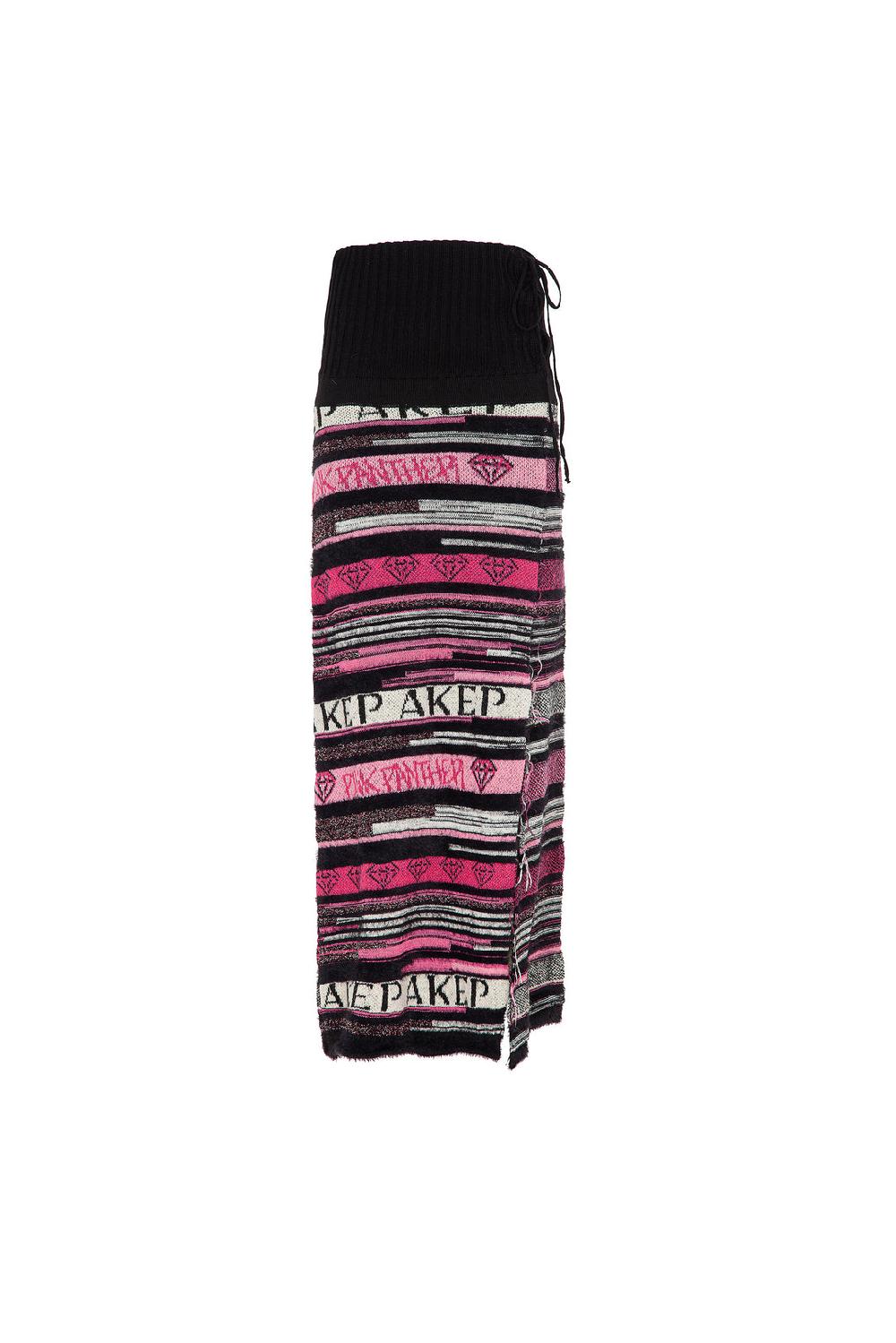 Akep GONNA LUNGA JACQUARD IN MISTO LANA - CAPSULE "AKEP X PINK PANTER" In Vendita