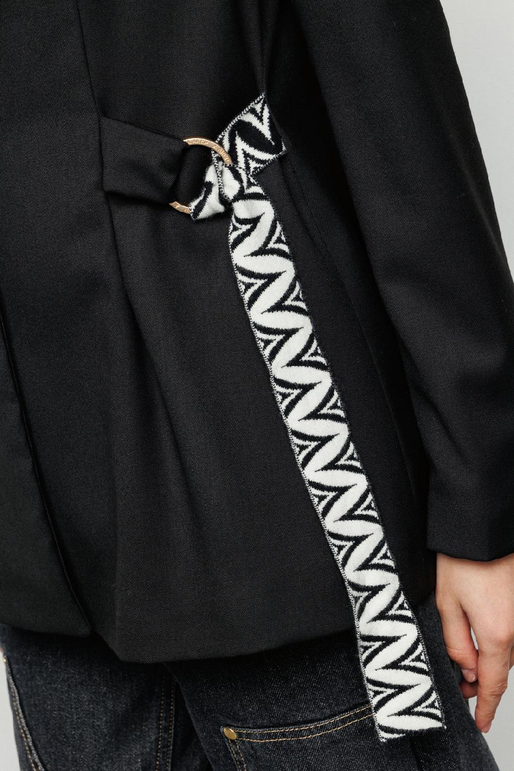 Akep BLAZER AKEP IN FRESCO LANA CON CINTURA IN MAGLIA JACQUARD Moda
