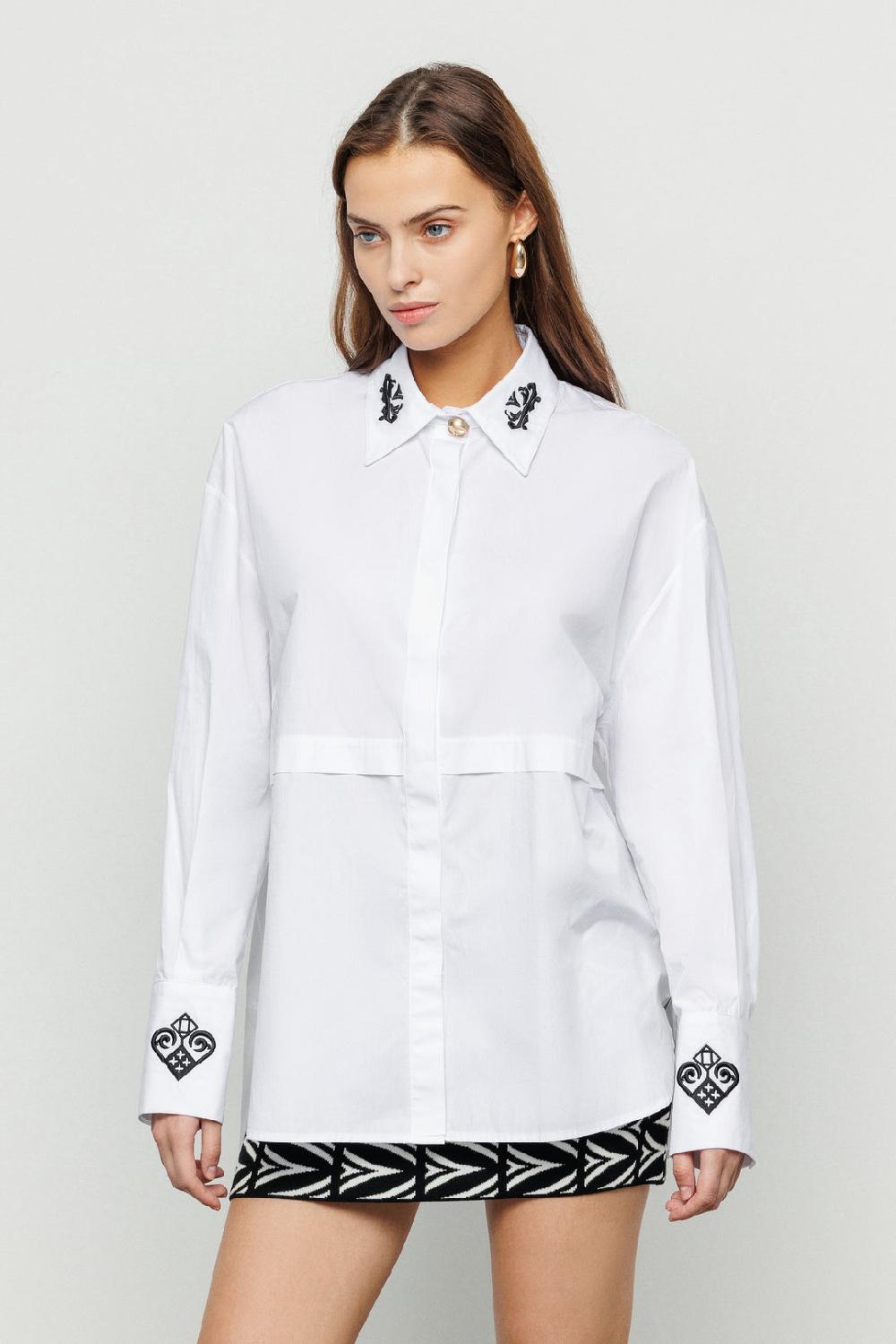 Akep CAMICIA OVERSIZE AKEP CON RICAMO IN COTONE Vendita
