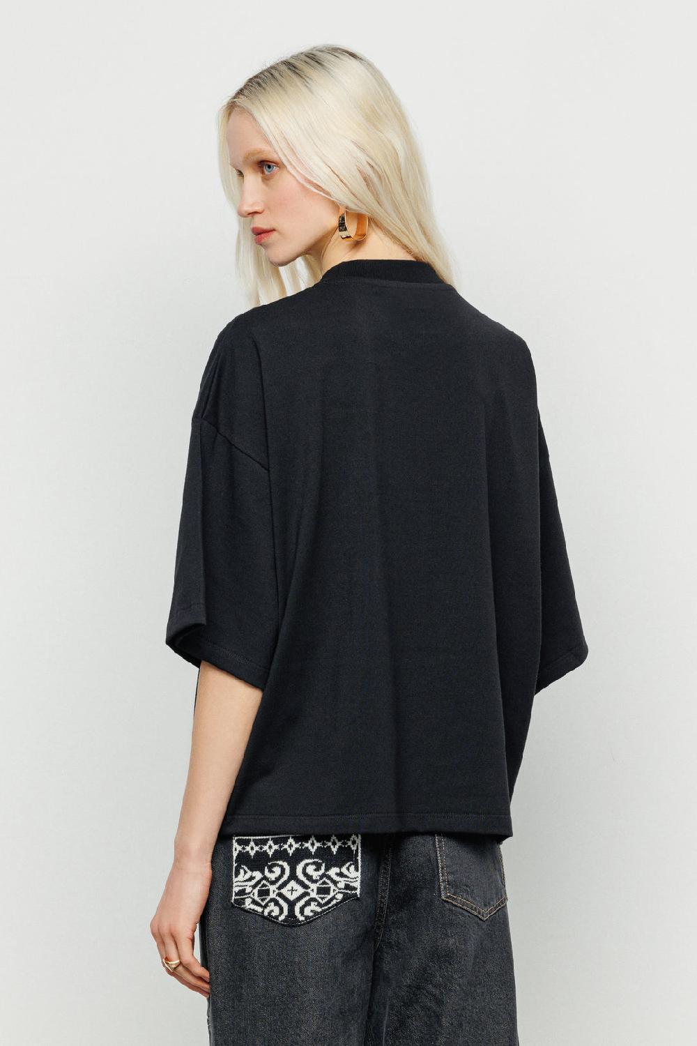 Akep T-SHIRT AKEP FIT OVERSIZE CON RICAMO SUL DAVANTI Negozi Online