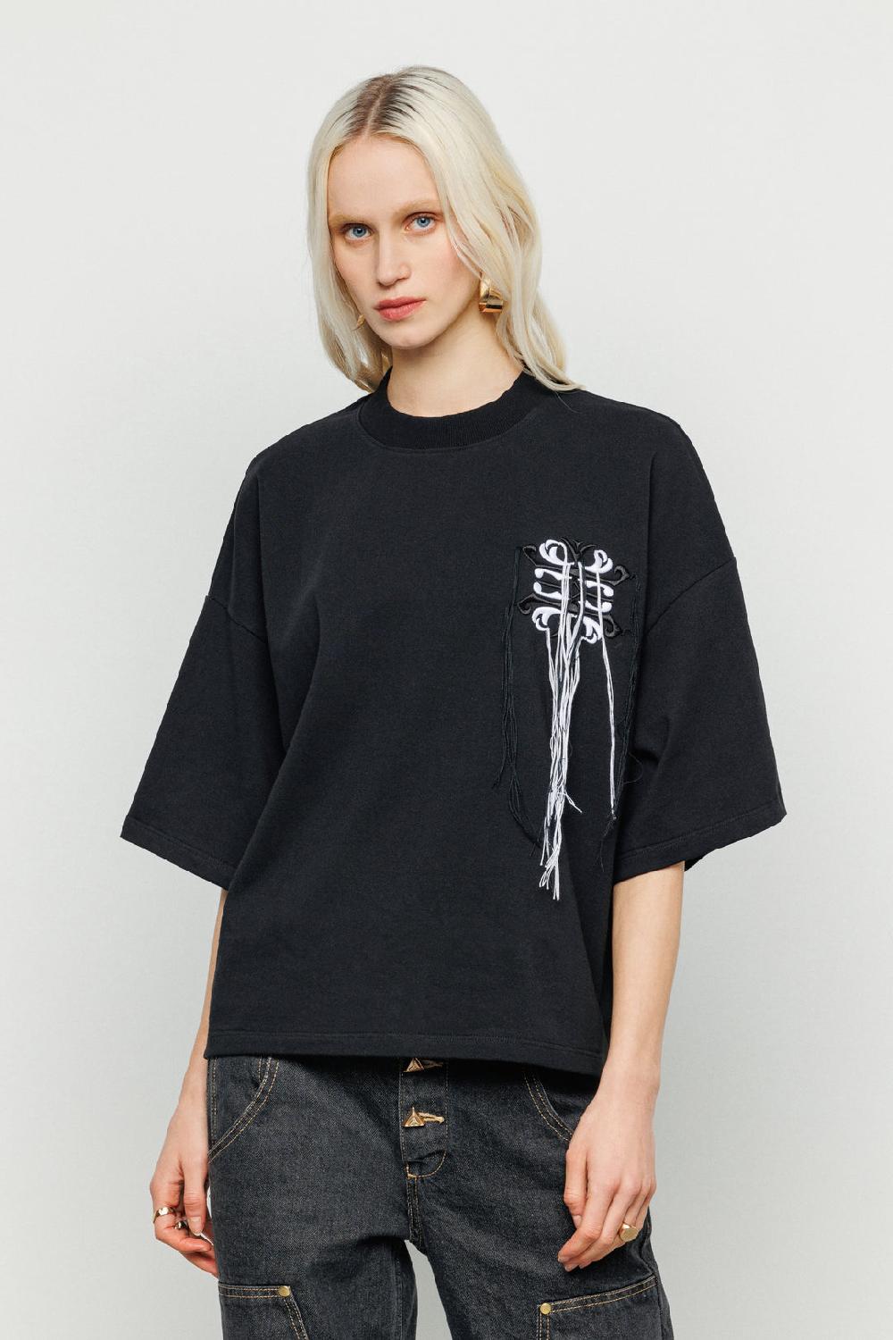 Akep T-SHIRT AKEP FIT OVERSIZE CON RICAMO SUL DAVANTI Negozi Online