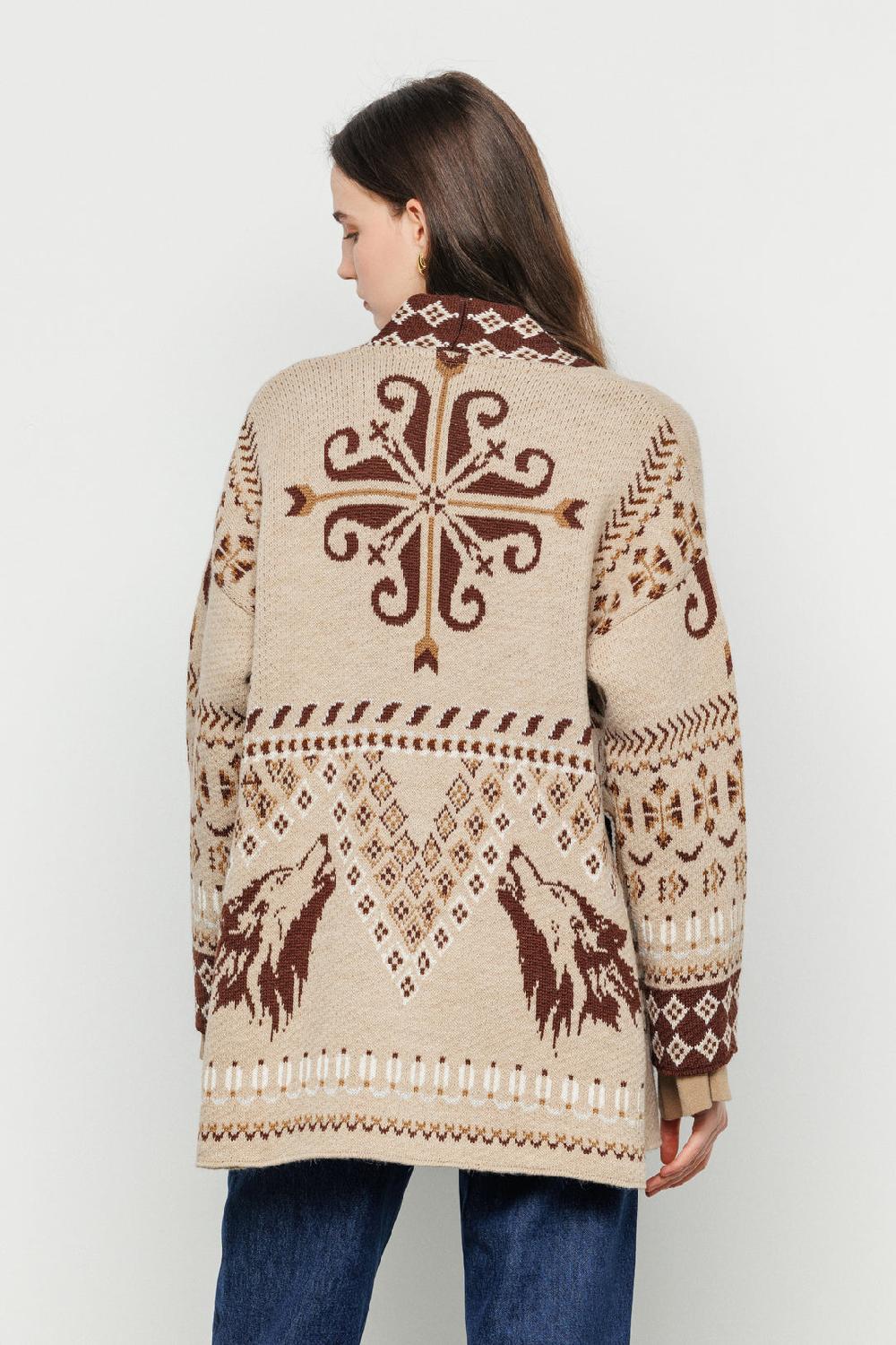 Akep CARDIGAN AKEP IN JACQUARD CON CINTURA Shopping Online