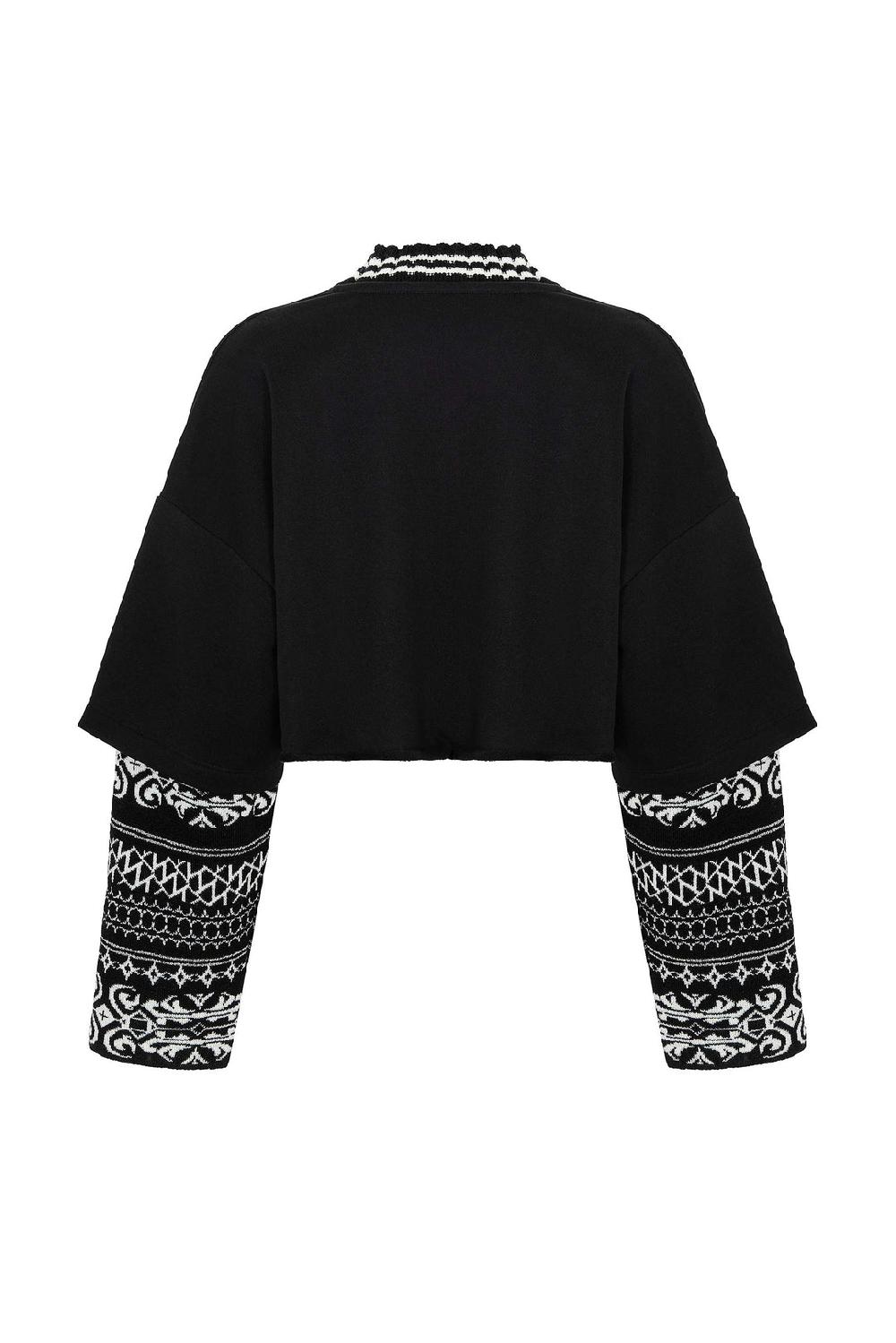 Akep FELPA AKEP CROPPED CON MANICHE IN JACQUARD Super Saving Price