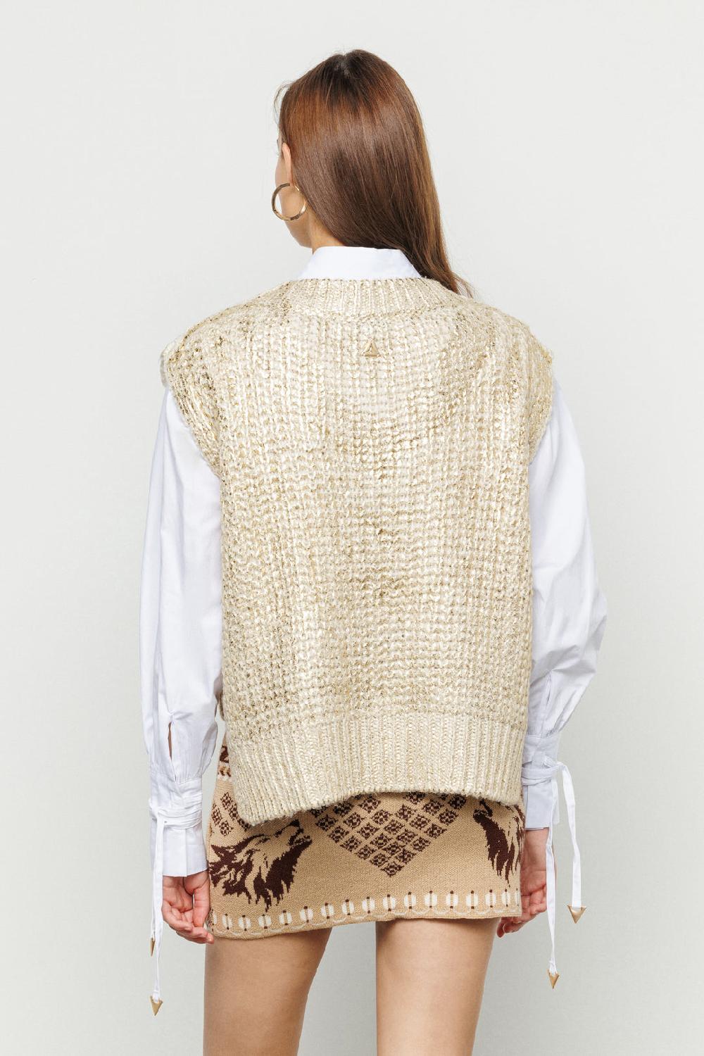 Akep GILET AKEP PLACCATURA GOLD CON SCOLLO A V ACQUISTA ORA