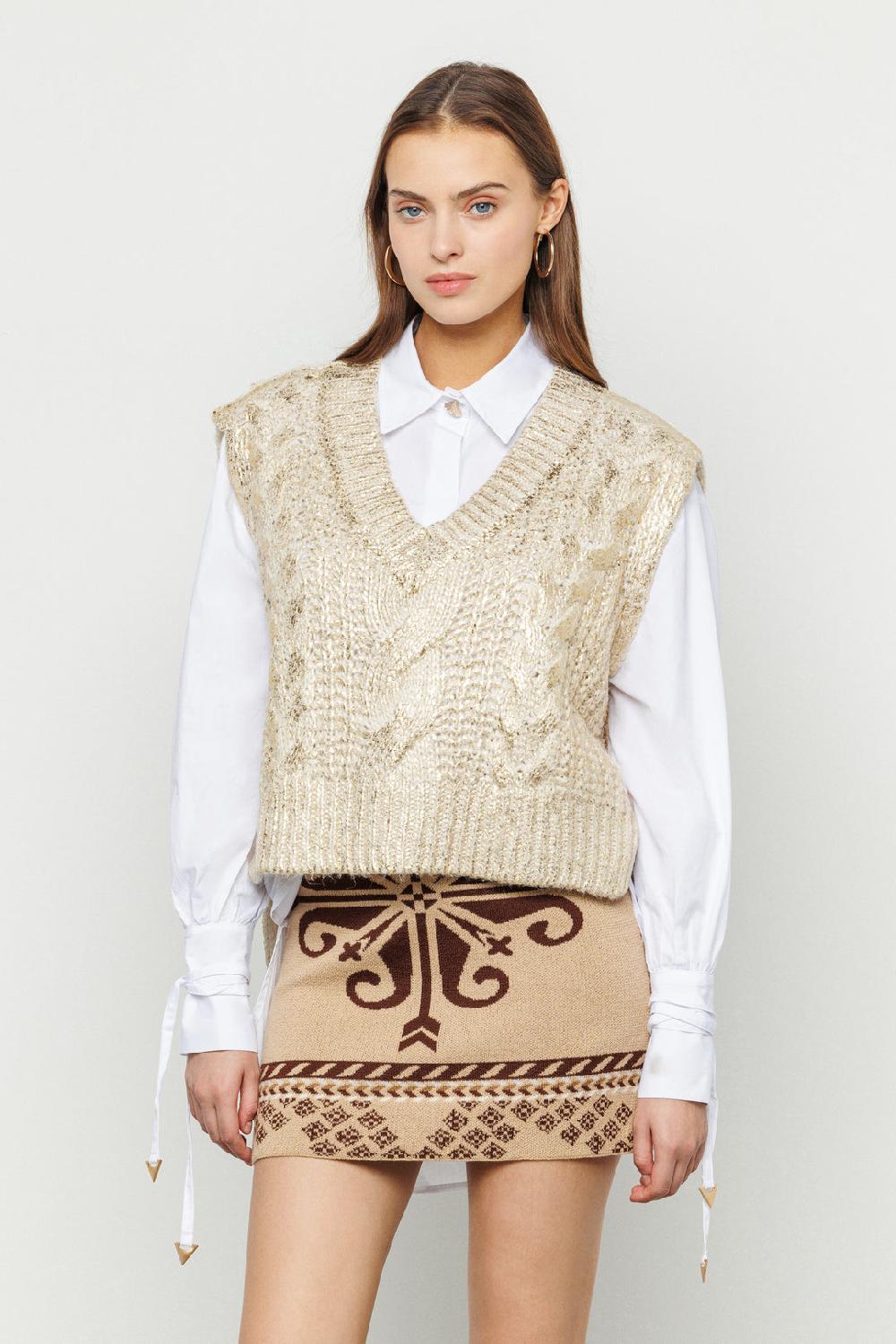 Akep GILET AKEP PLACCATURA GOLD CON SCOLLO A V ACQUISTA ORA
