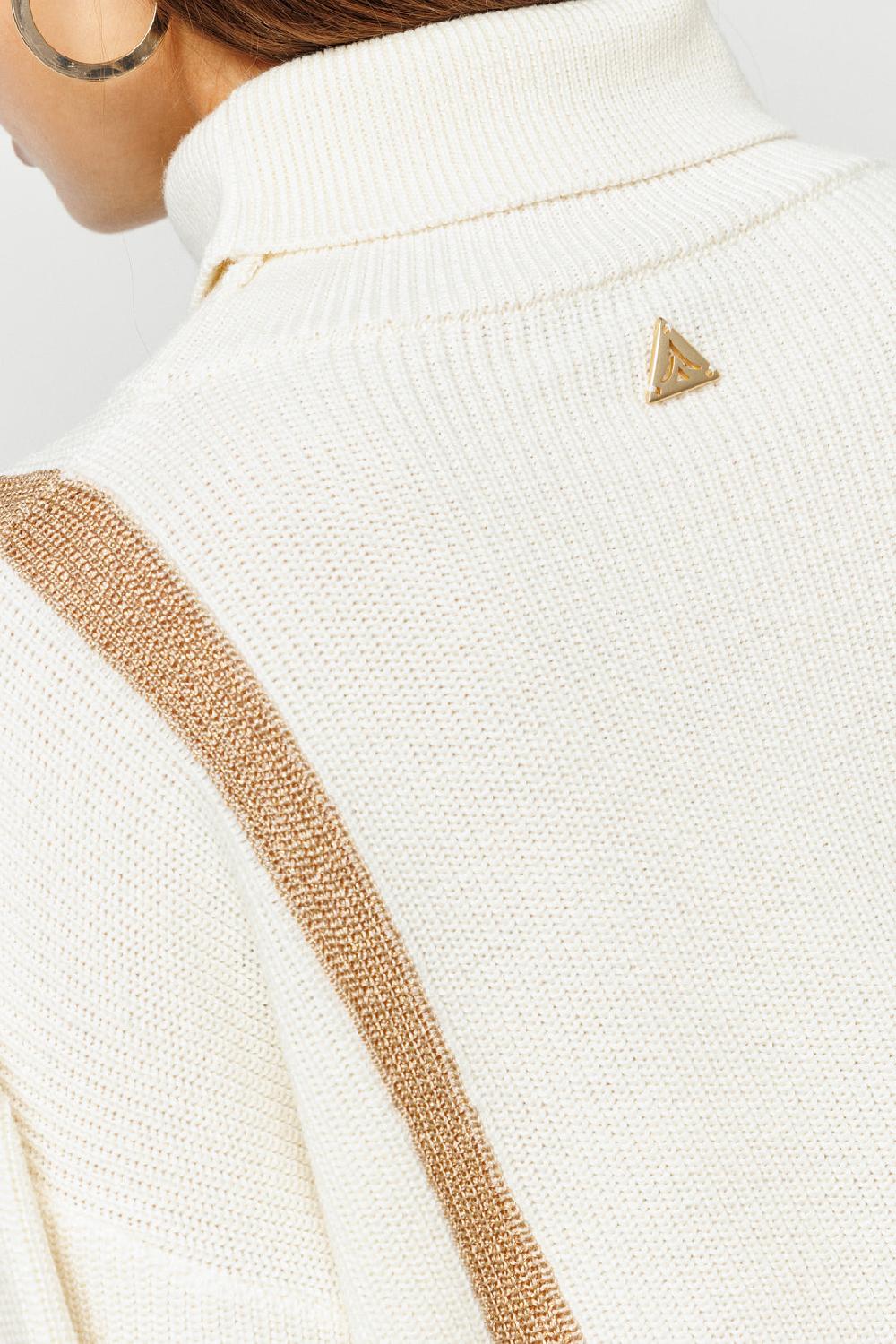 Akep PULLOVER AKEP A COSTE CON INTARSIO IN LUREX Fino Al -60%