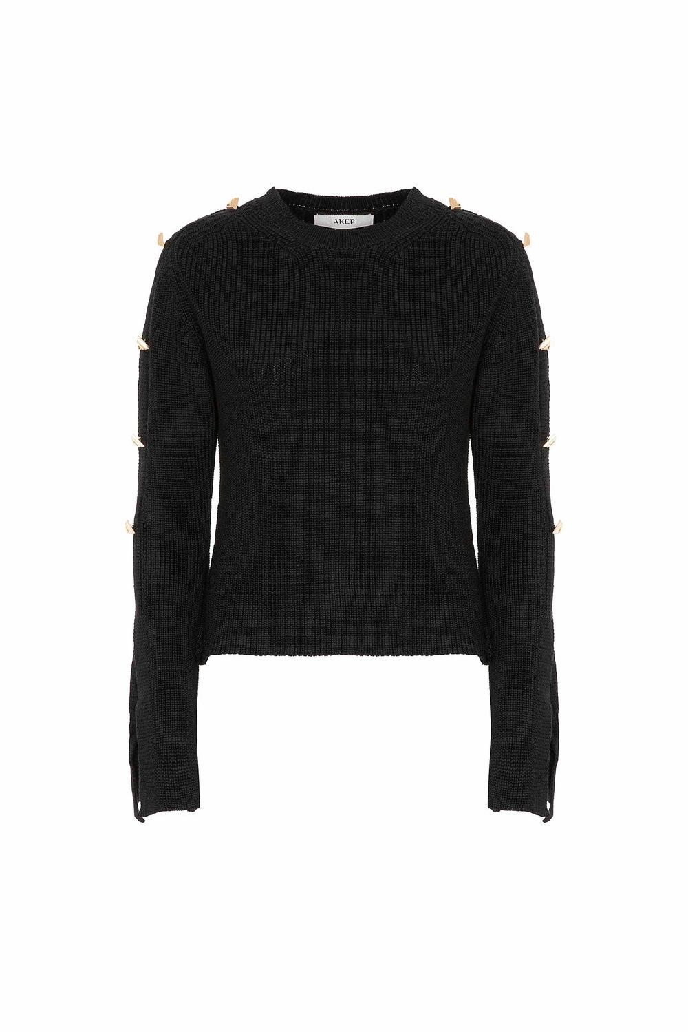 Akep PULLOVER AKEP GIROCOLLO CON BOTTONI LOGATI LUNGO LE MANICHE Sottocosto