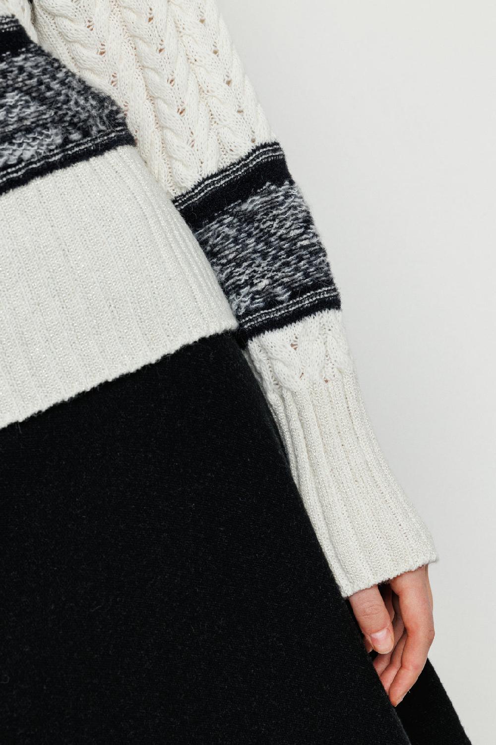Akep PULLOVER AKEP GIROCOLLO INTRECCIATO CON INSERTI JACQUARD Convenienza