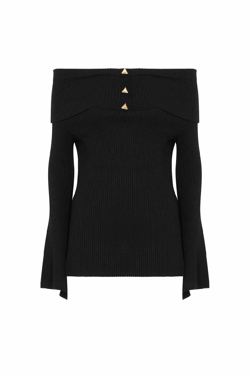Akep PULLOVER AKEP SCOLLO BARDOT CON BOTTONI LOGATI Presa
