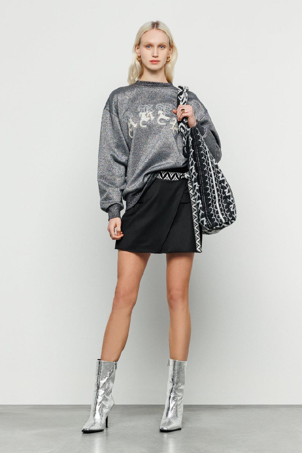 Akep SHOPPING BAG AKEP MISTO LANA JACQUARD BLACK&WHITE Qualità