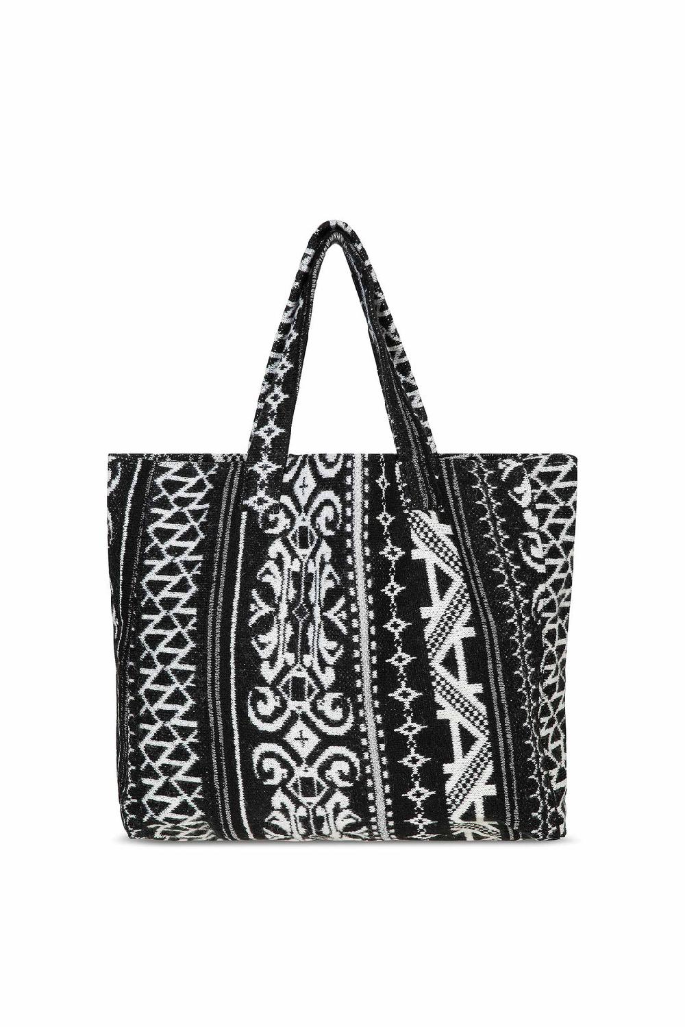 Akep SHOPPING BAG AKEP MISTO LANA JACQUARD BLACK&WHITE Qualità