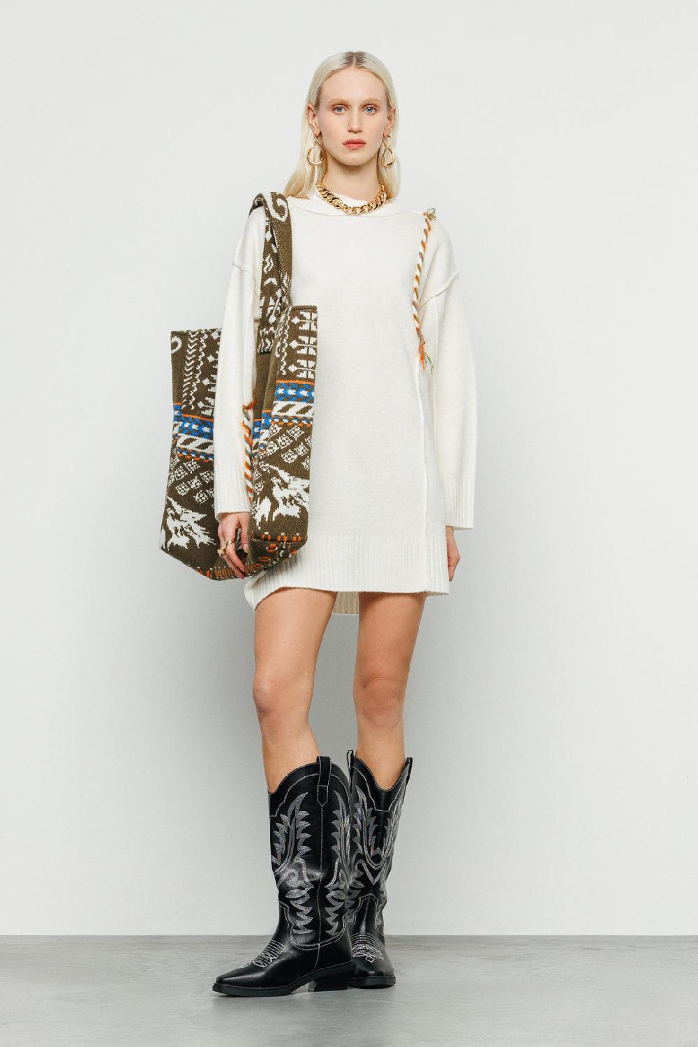 Akep SHOPPING BAG AKEP MISTO LANA JACQUARD MILITARY Vendita