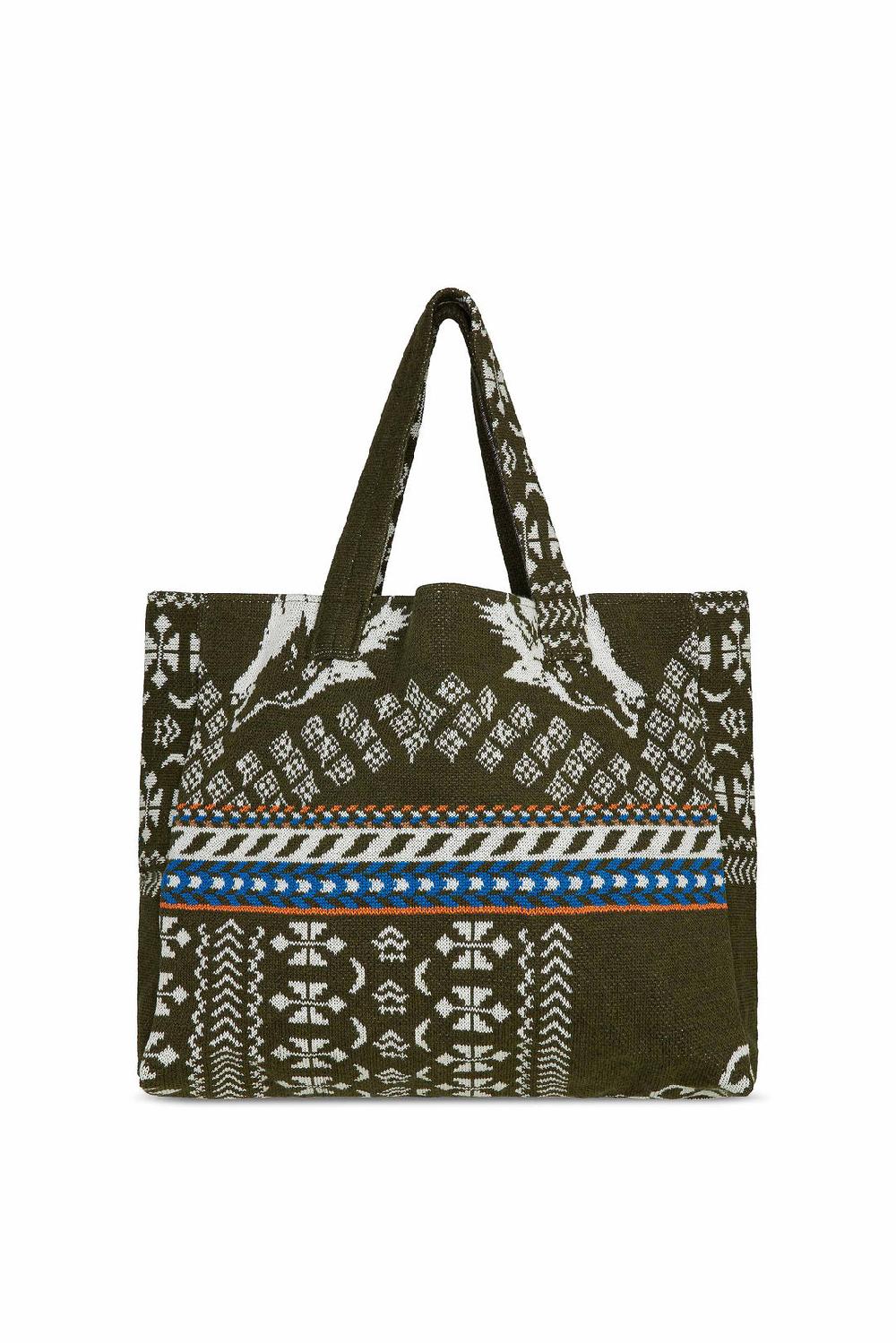 Akep SHOPPING BAG AKEP MISTO LANA JACQUARD MILITARY Vendita