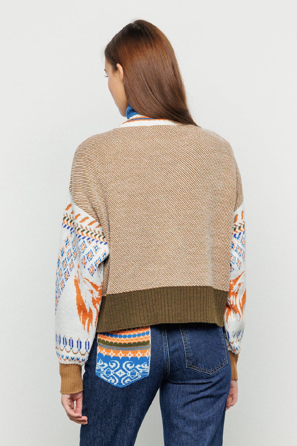 Akep MAGLIA AKEP SCOLLATURA A V TESSUTO JACQUARD E PIQUET Saldi Di Fabbrica