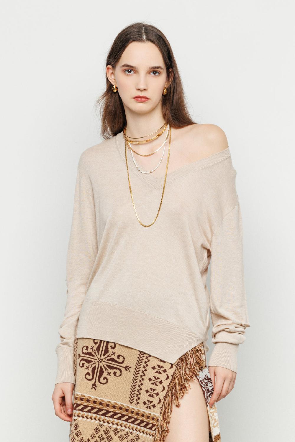 Akep MAGLIA CUT OUT AKEP CON SCOLLO A V Vendite Flash