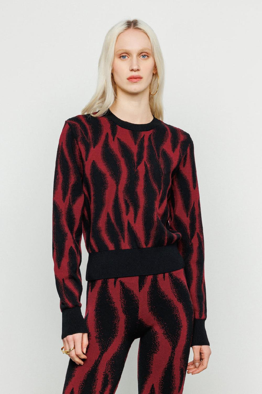 Akep MAGLIONE AKEP A GIROCOLLO JACQUARD ALL OVER ZEBRATO Moda