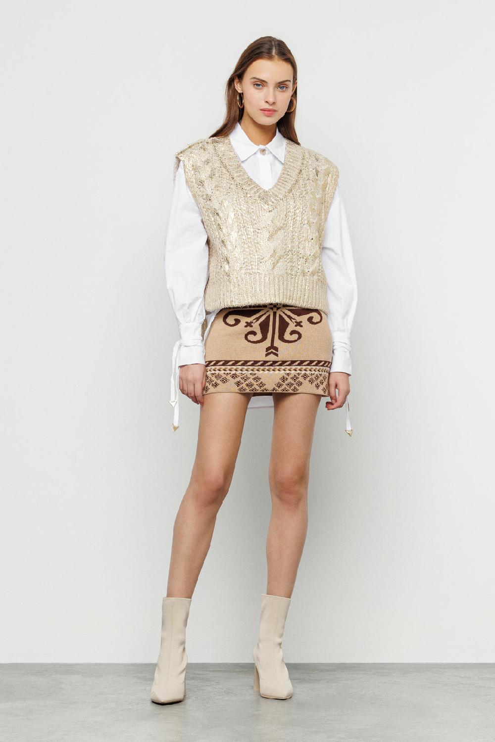 Akep MINIGONNA AKEP IN MAGLIA JACQUARD Spedizione Gratuita