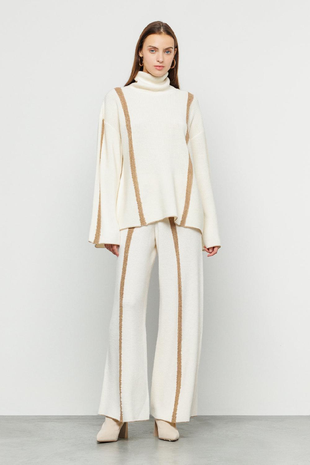 Akep PANTALONE AKEP A COSTE CON INTARSIO LUREX