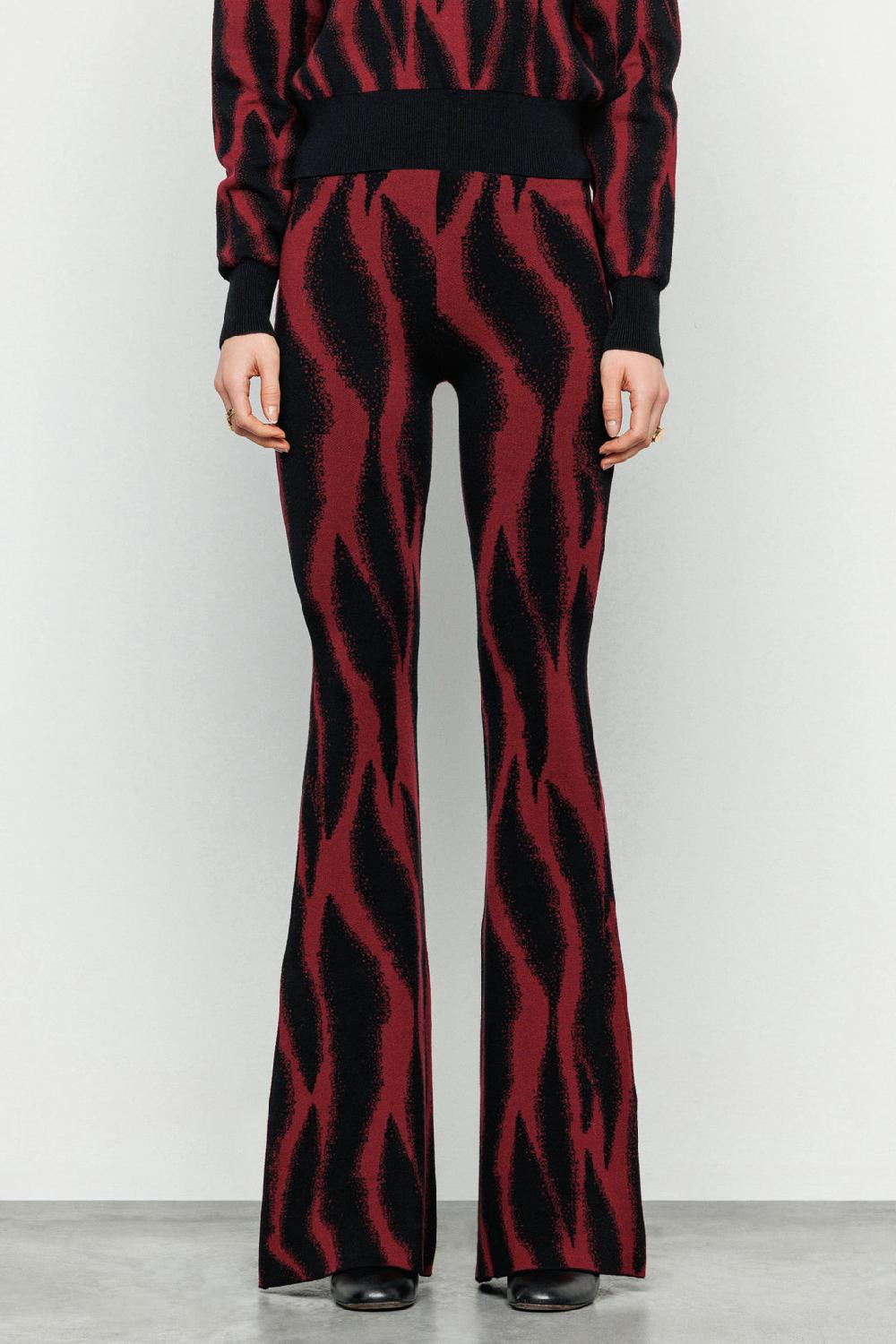 Akep PANTALONE AKEP A ZAMPA JACQUARD ALL OVER ZEBRATO Vendita Calda
