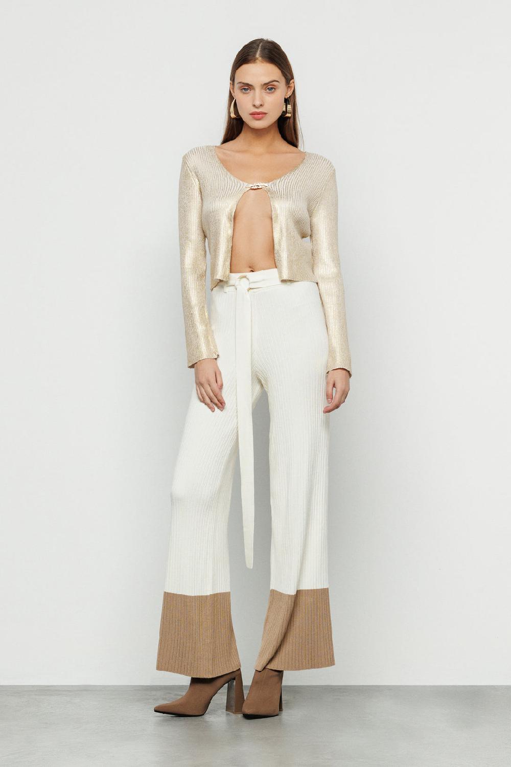 Akep PANTALONE BICOLOR AKEP CON CINTURA E RING LOGATO Sottocosto