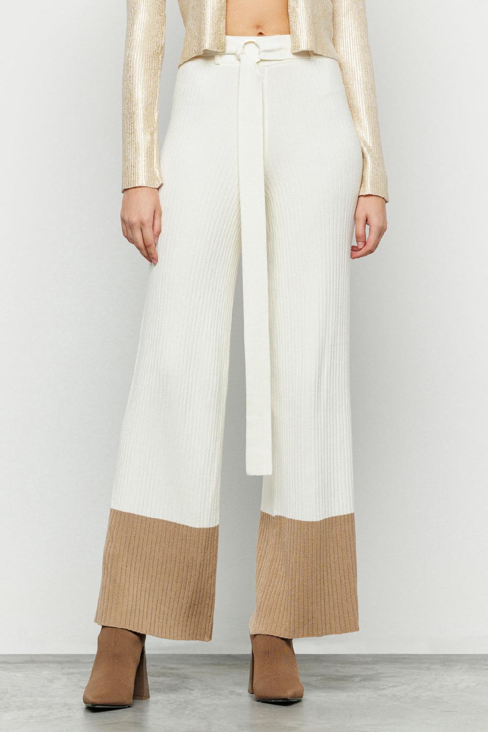 Akep PANTALONE BICOLOR AKEP CON CINTURA E RING LOGATO Sottocosto