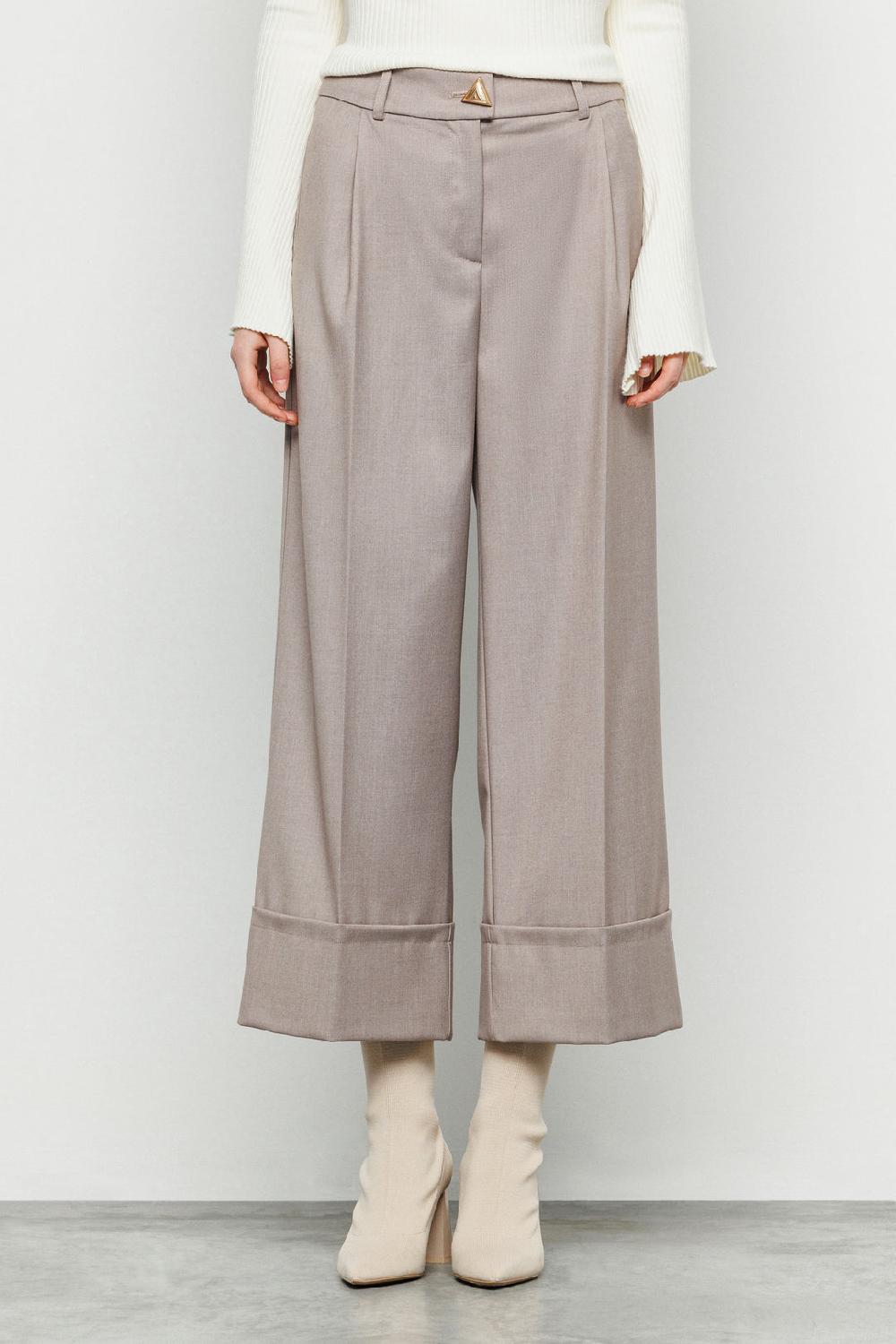 Akep PANTALONE BOOTCUT IN FRESCO LANA CON TASCA JACQUARD SUL RETRO Convenienza