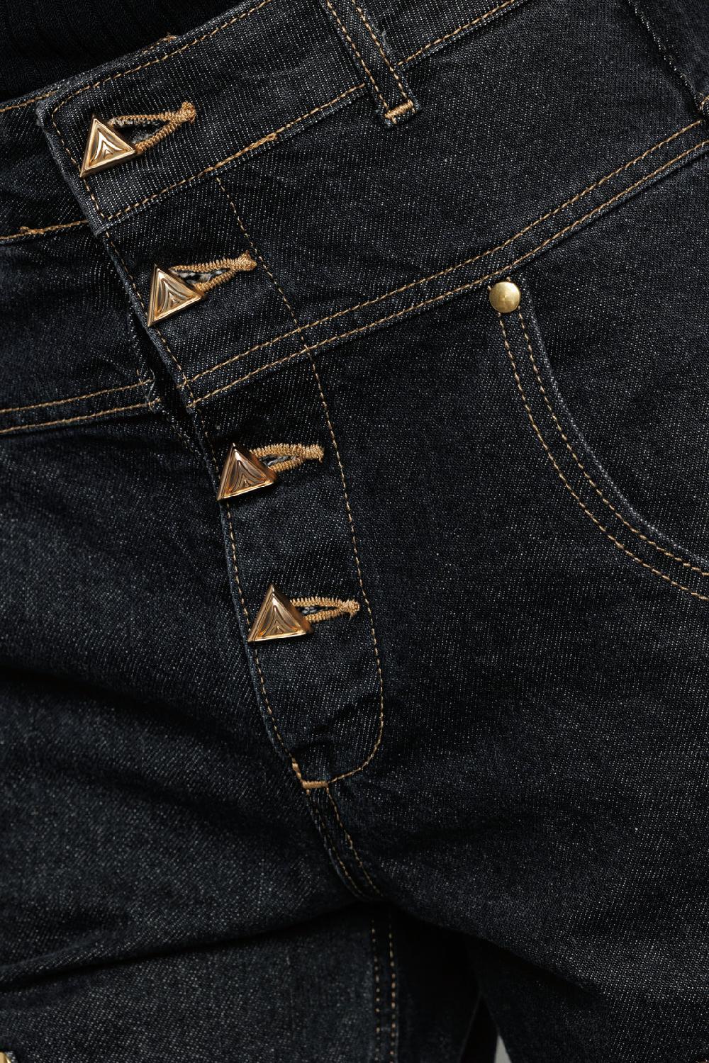 Akep PANTALONE DENIM AKEP CON TASCA IN JACQUARD SUL RETRO Presa