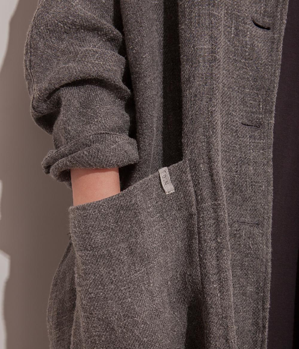 Album Di Famiglia art. 17S#4588 LINEN COAT + BELT Spedizione Gratuita