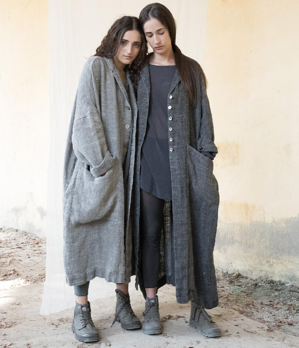 Album Di Famiglia art. 21S#45_18 LINEN LONG COAT (S – L) Soddisfazione Garantita