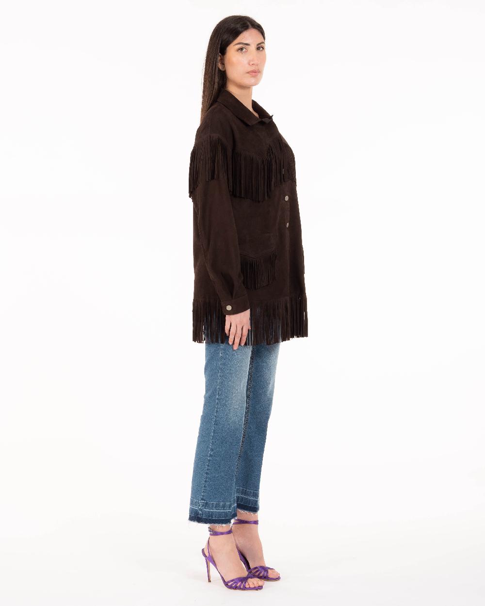 Alessandra chamonix PAIGE MORO / GIACCA CON FRANGE Promozione